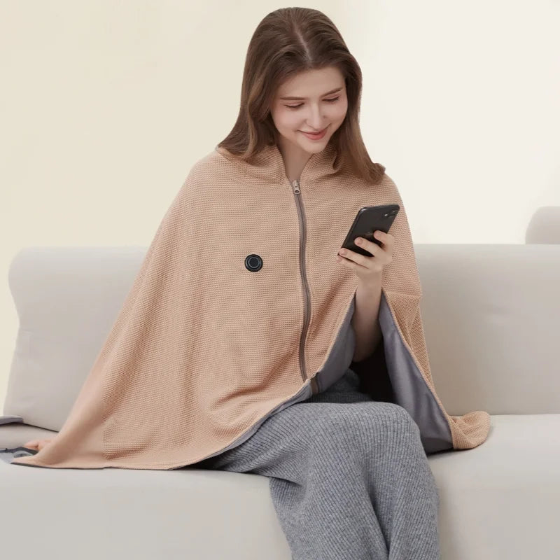 Soft Wearable Electric Heating Blanket with 3 Heat Settings