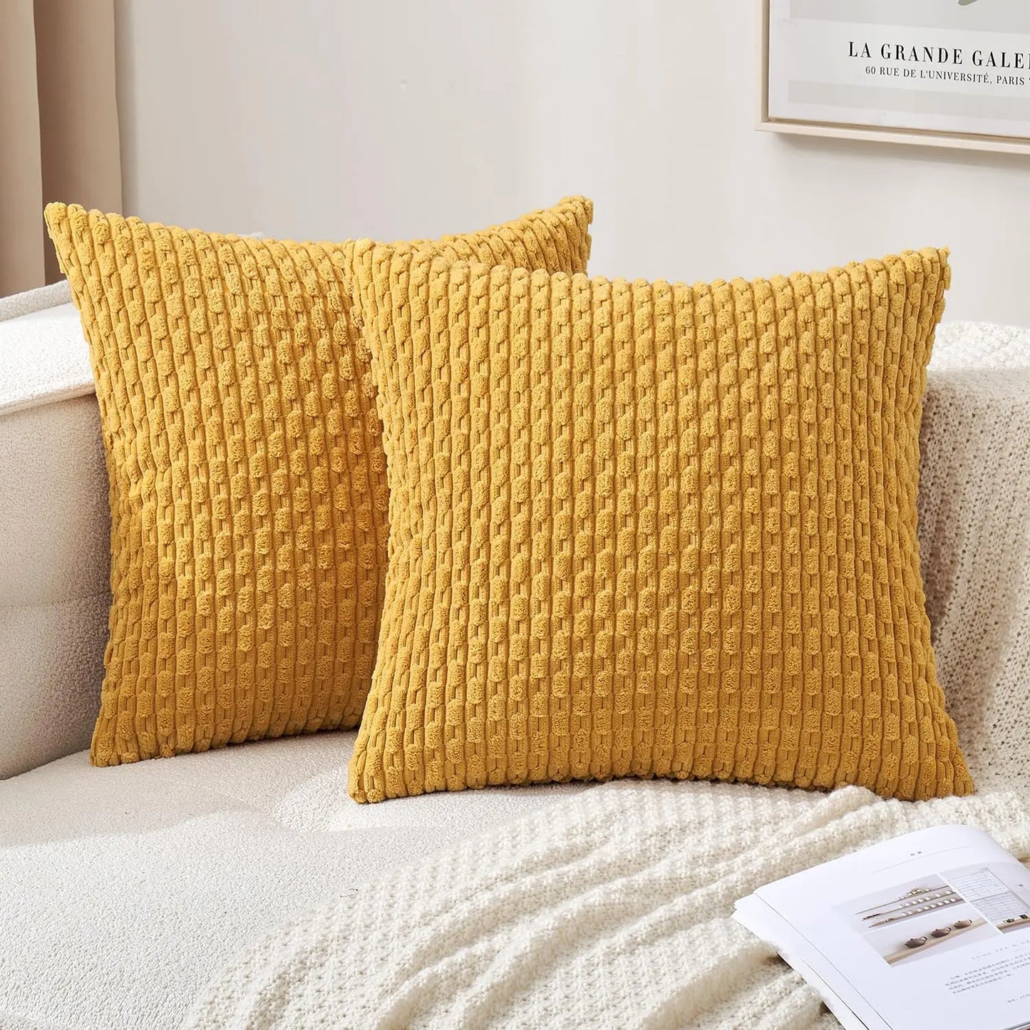 Cozy Striped Velvet Cushion in Modern Bohemian Style
