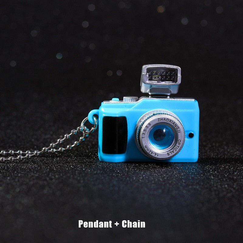Retro Camera Flashlight Pendant Necklace