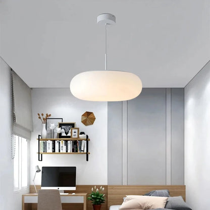 Stylish White Pendant Light with Soft LED Glow