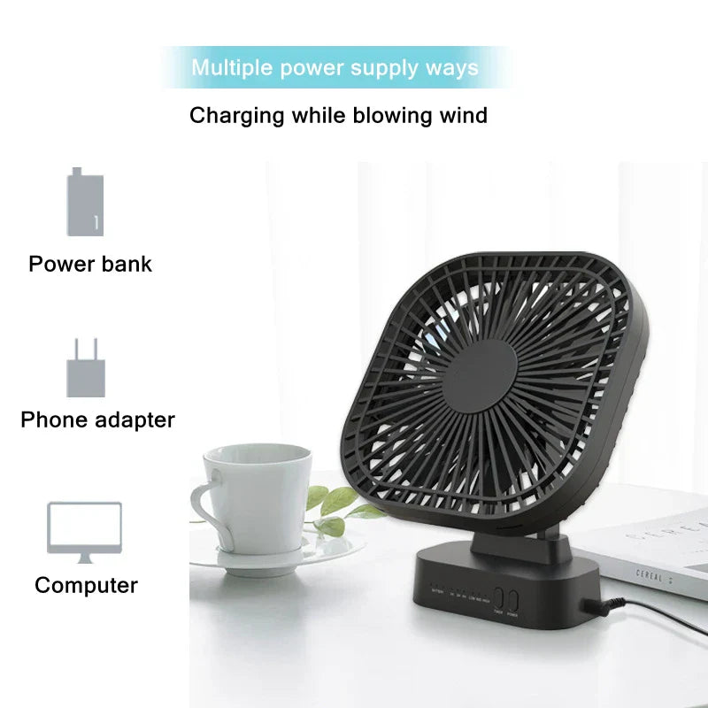 Portable Rechargeable USB Mini Fan with Timer