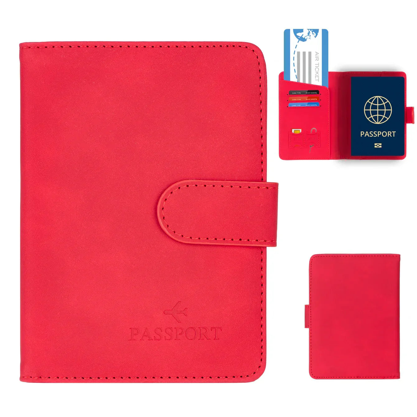 Premium RFID Passport Holder in Genuine Leather Style