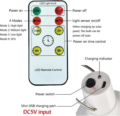 Compact Solar Powered LED Camping Lamp