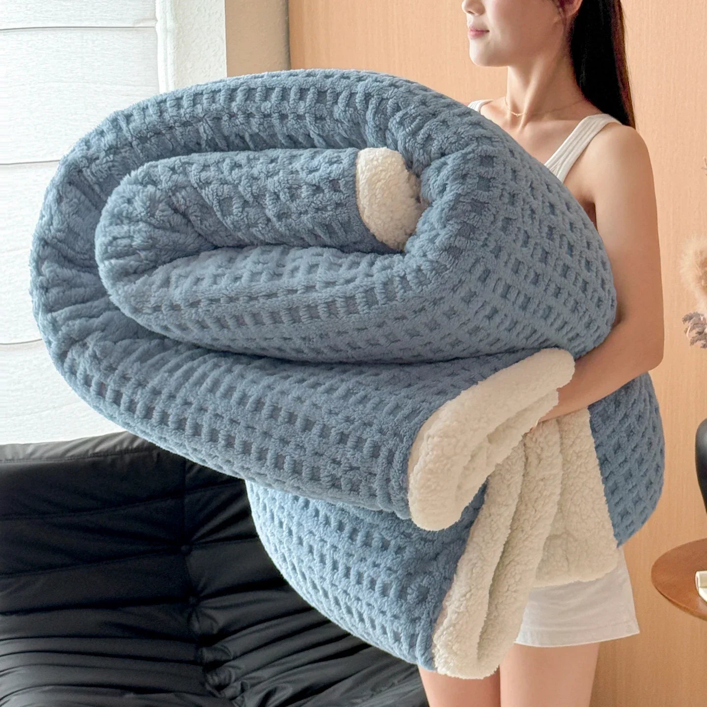 Plush Double Layer Fleece Blanket Ultra Soft Winter Throw