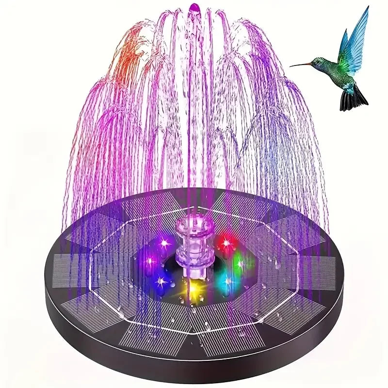 Solar Powered Garden Fountain with RGB Lights
