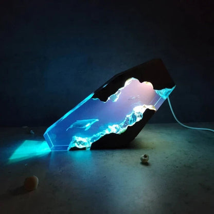 Ocean Blue Diving Man Table Lamp Decoration