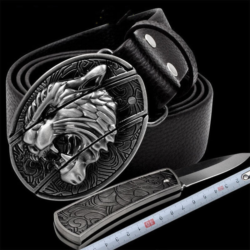 Compact Tactical Pocket Knife Leather Belt - Befez