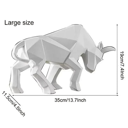Stylish Bull Figurine Modern Resin Decor 35cm
