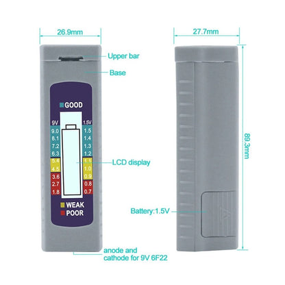 Accurate Universal Battery Voltage Tester with LCD Display