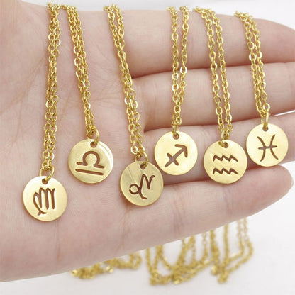 Eco Friendly Zodiac Pendant Stainless Steel Necklace