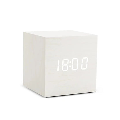 Simple Wooden Digital Alarm Clock with Temperature Display
