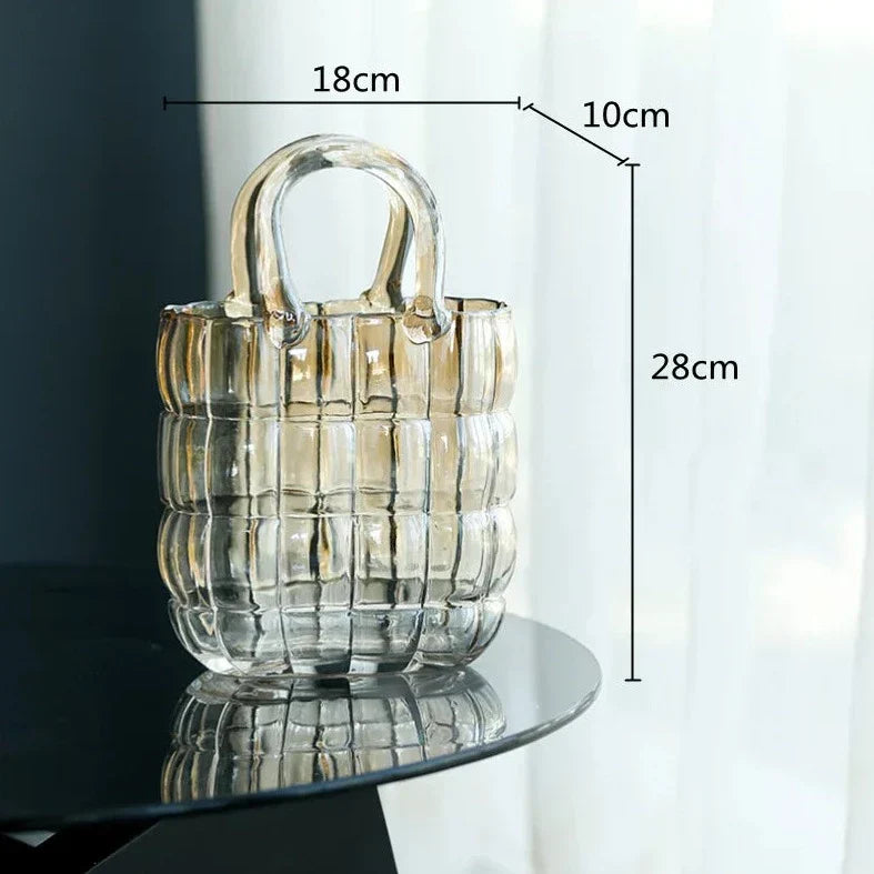 Clear Round Glass Flower Vase