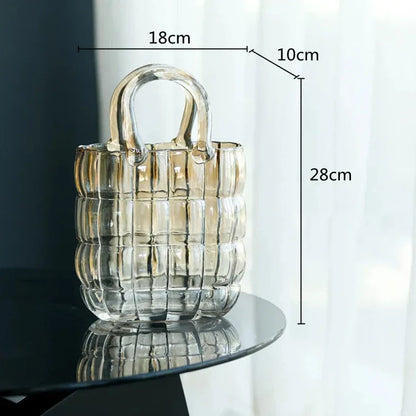 Clear Round Glass Flower Vase