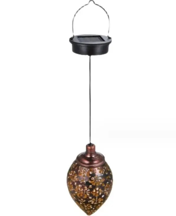 Solar Powered Metal Garden Lamp Outdoor Drop Design