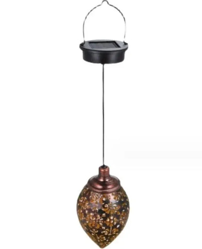 Solar Powered Metal Garden Lamp Outdoor Drop Design