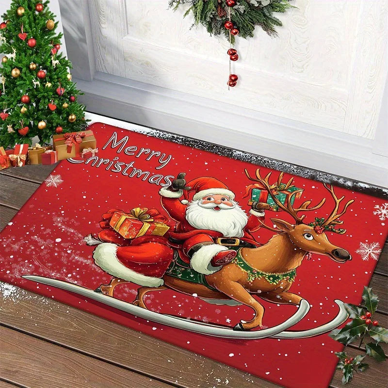 Fun Christmas Doormat with Santa & Gingerbread Design