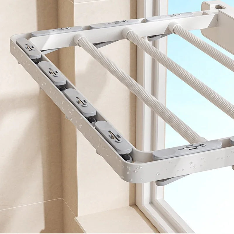 Compact Foldable Wall Mount Clothes Drying Rack