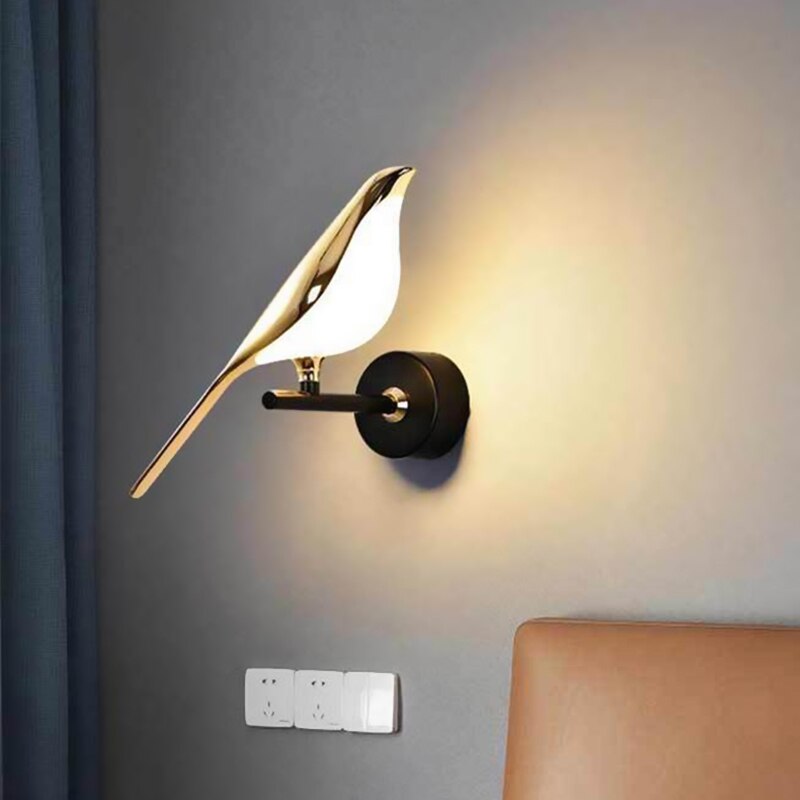 Simple White Wooden Bird Light