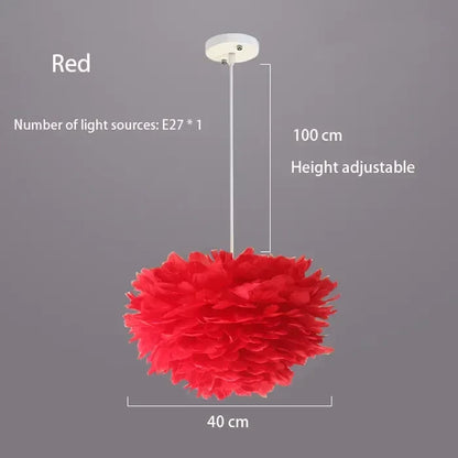 Simple Nordic Feather Drop Light with LED
