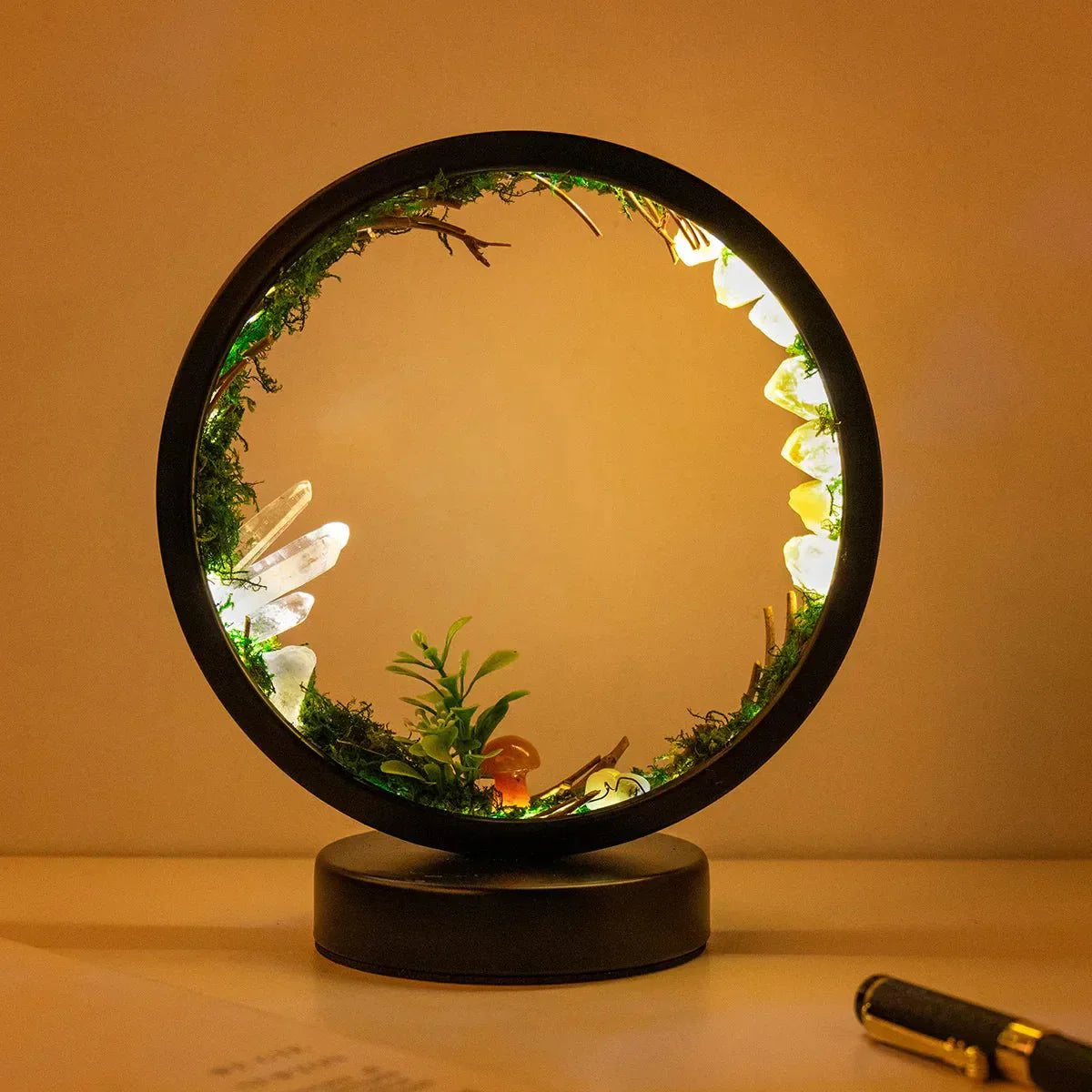 Beautiful Night Lamp with Green Crystal Accent - Befez