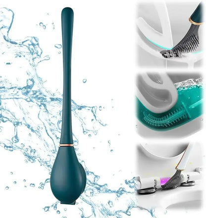 Compact Silicone Toilet Brush for Bathroom Cleaning