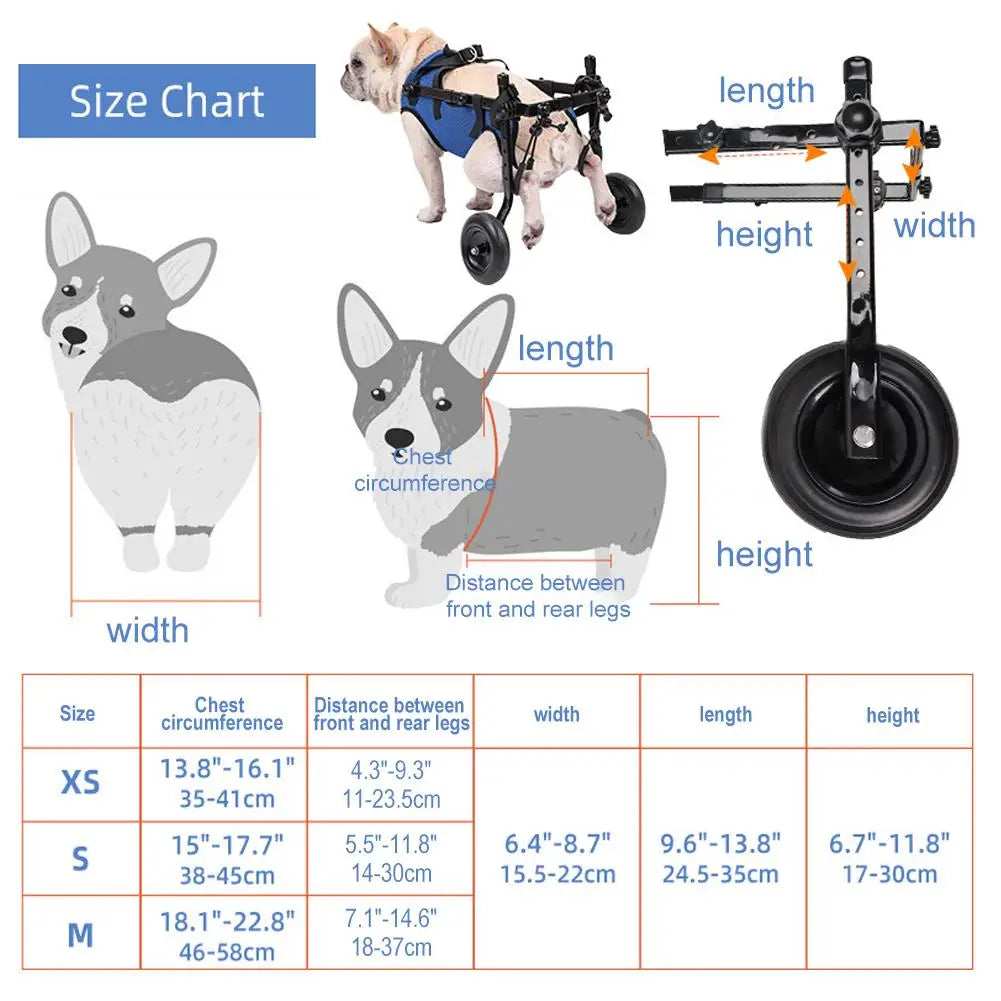 Portable Dog Stroller for Small Pets Rehab Cart
