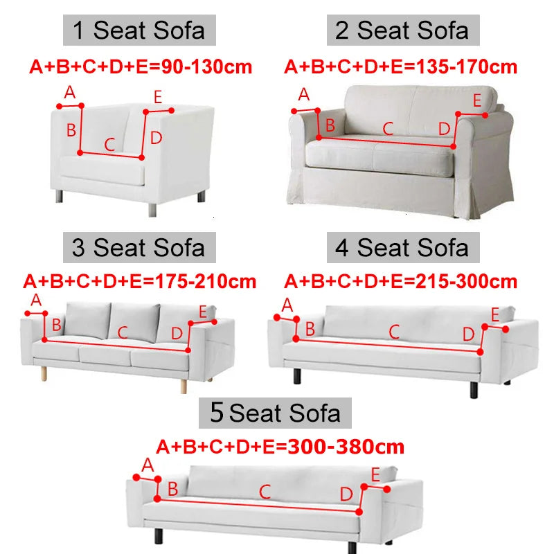 Fits 1-4 Seater, Elastic Sofa Slipcover with Jacquard Pattern