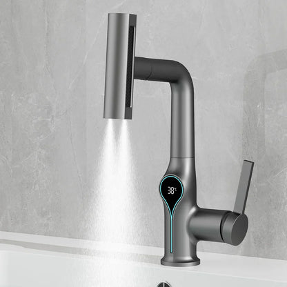 Modern Faucet with LED Temperature Control and Spray Nozzle