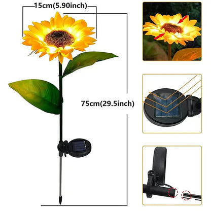 Outdoor Sunny Sunflower Garden Table Lamp