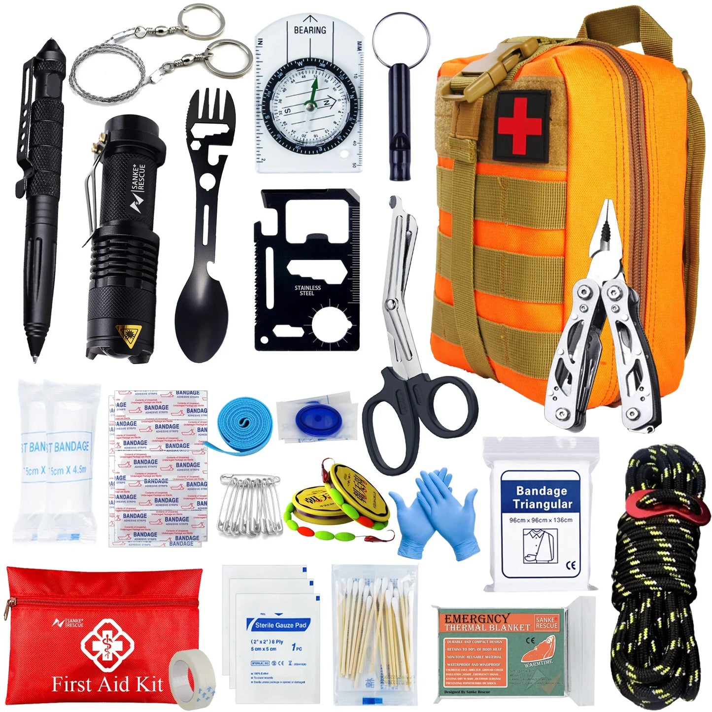 Ultimate 24-Piece Outdoor Survival Emergency Kit - Befez