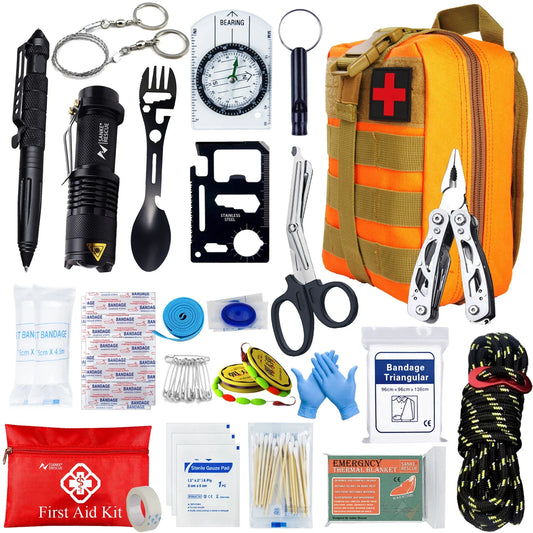 Ultimate 24-Piece Outdoor Survival Emergency Kit - Befez
