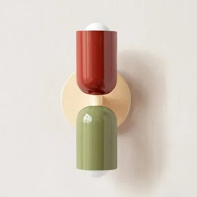 Simple LED Wall Light Cream Double Header Lamp