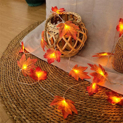 Colorful Fall Leaf String Lights