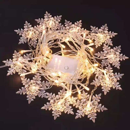 Colorful LED Snowflake String Lights
