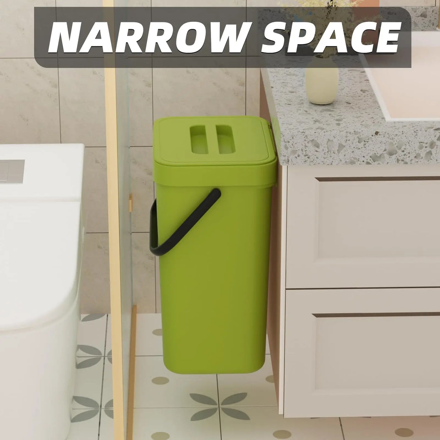 Space Saving Wall Mount Mini Bin with Lid