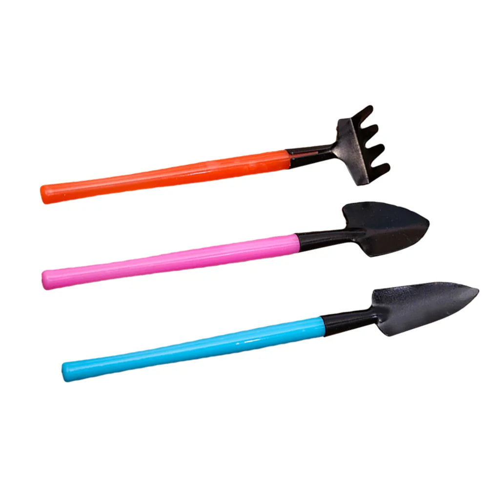 Compact 3-Piece Plant Care Tool Set with Trowel, Rake & Shovel