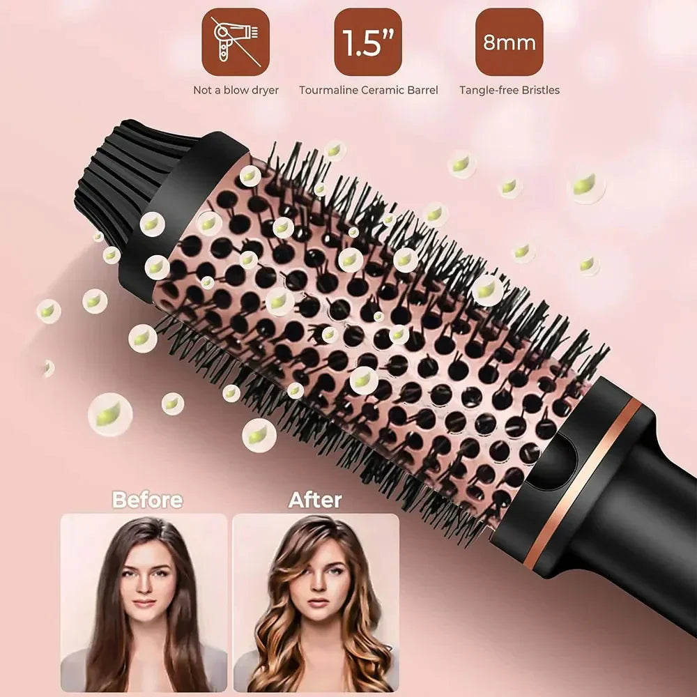 Befez | 3-in-1 Hair Straightener and Curling Iron | Straight, Wave, Volume | Heat Protect Brush