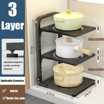 Space Saving Collapsible Tiered Corner Shelf