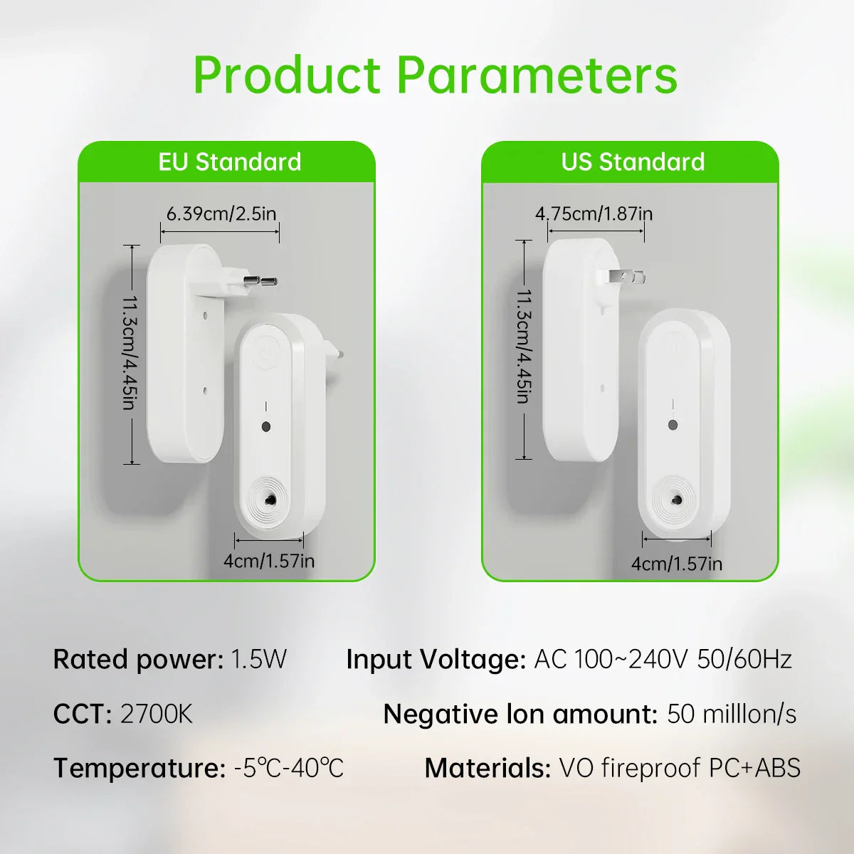 Compact Air Purifier with Night Light & Ion Technology