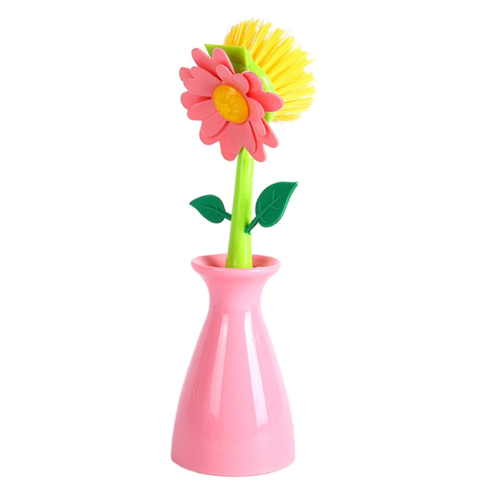 Soft Floral Planter Cleaning Brush