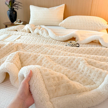 Plush Double Layer Fleece Blanket Ultra Soft Winter Throw