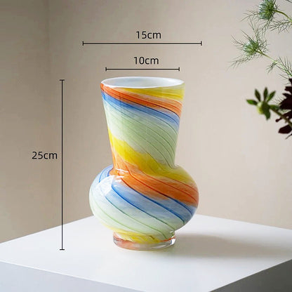 Colorful Round Glass Vase