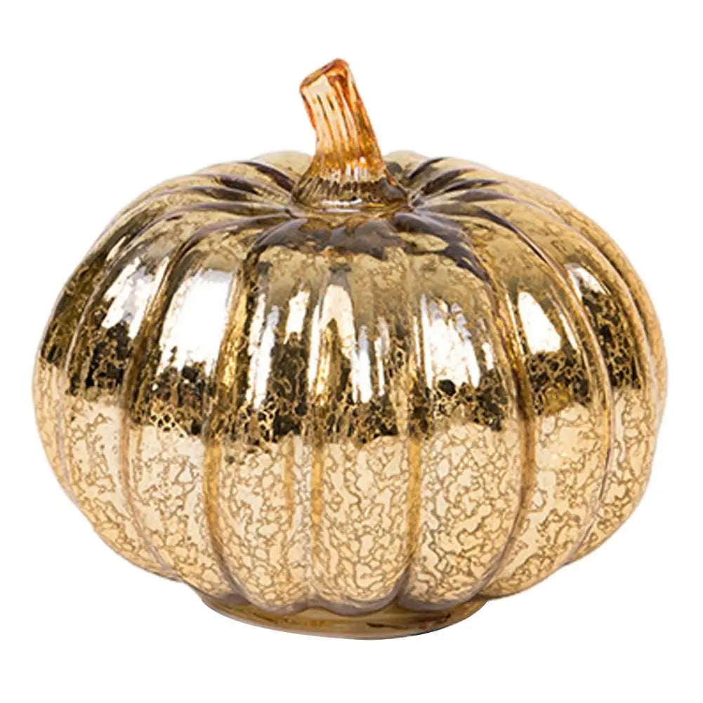 Warm Glass Pumpkin LED Decor for Fall & Halloween