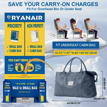 Spacious 40L Carry On Luggage Bag for Short Getaways