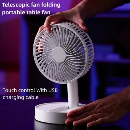 Compact USB Folding Fan with Timer and 4 Speeds