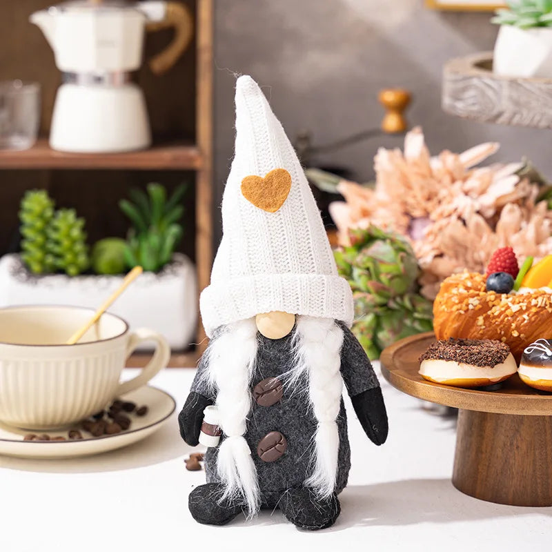 Cozy Nordic Coffee Gnome Figurines - Home Decor
