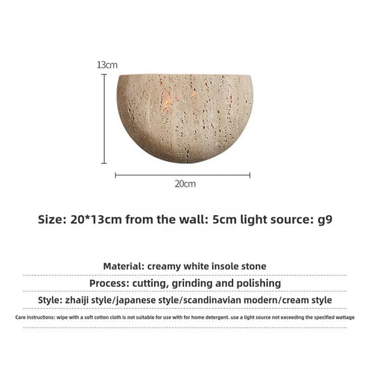 Rustic Natural Stone Vintage Wall Lamp - Befez