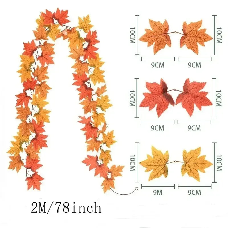 Befez Autumn Artificial Leaf Garland for Home Decor