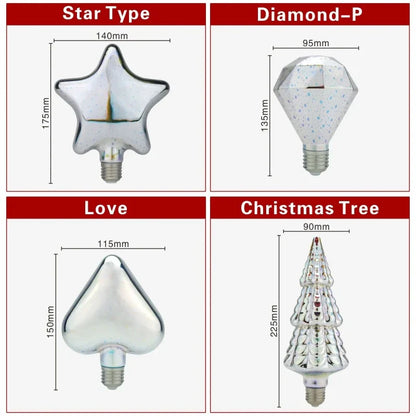 Colorful LED Globe Lamp with E27 Socket and Firework Effect