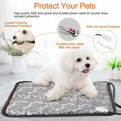 Warm Pet Heating Pad with Timer & Waterproof Design